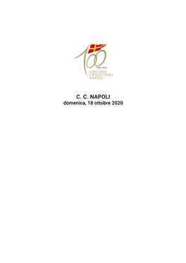 C. C. NAPOLI Domenica, 18 Ottobre 2020 C