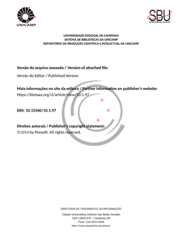 Versão Do Arquivo Anexado / Version of Attached File: Versão Do Editor / Published Version Mais Informações No Site Da Edito