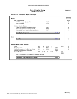 Ost of Capital Study Air Transport