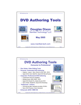 DVD Authoring Tools