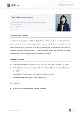 Ning Zhu Managing Partner, Ph.D. in Law