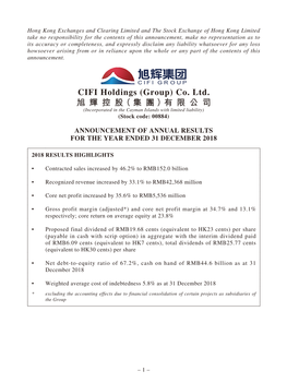 CIFI Holdings (Group) Co. Ltd. 旭 輝 控 股（集 團）有 限 公