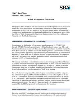 SBIC Technotes November 2000 – Number 5