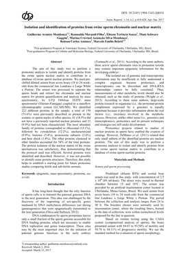 Isolation and Identification of Proteins from Swine Sperm Chromatin and Nuclear Matrix