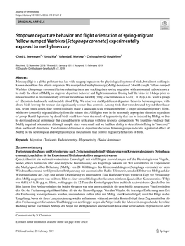 Stopover Departure Behavior and Flight Orientation of Spring-Migrant