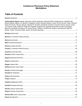 Table of Contents