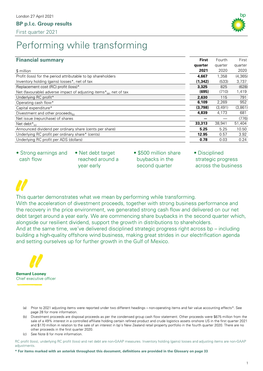 First Quarter 2021 Results