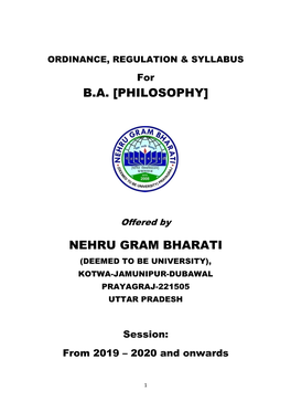 B.A. [Philosophy] Nehru Gram Bharati