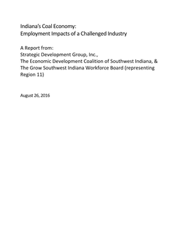 Indiana's Coal Economy: Employment Impacts of a Challenged Industry