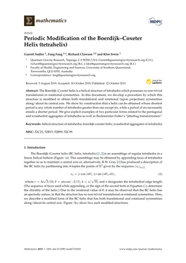 Periodic Modification of the Boerdijk–Coxeter Helix (Tetrahelix)