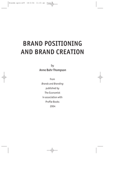 Brand Positioning and Brand Creation