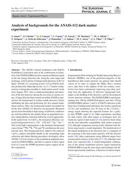 Analysis of Backgrounds for the ANAIS-112 Dark Matter Experiment