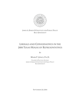 Liberals and Conservatives in the 2011 Texas House of Representatives