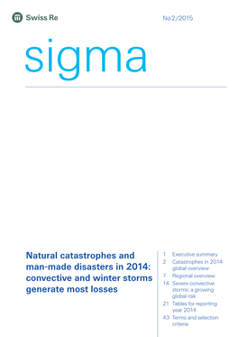 Natural Catastrophes and Man-Made Disasters in 2014 Caused Insured Losses of Just Losses in Australia