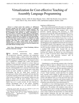 Virtualization for Cost-Effective Teaching of Assembly Language Programming