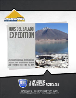 15 Expeditions 15 Summits on Aconcagua