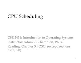 CPU Scheduling