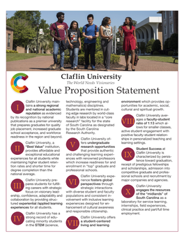 Claflin University Value Proposition Statement