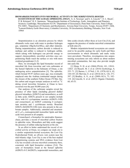 Biomarker Insights Into Microbial Activity in the Serpentinite-Hosted Ecosystem of the Samail Ophiolite, Oman