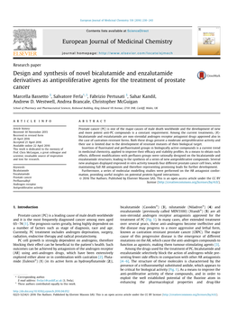 Design and Synthesis of Novel Bicalutamide and Enzalutamide Derivatives As Antiproliferative Agents for the Treatment of Prostate Cancer