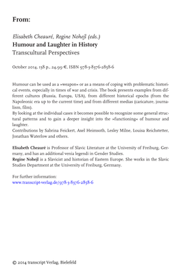 Humour and Laughter in History Transcultural Perspectives