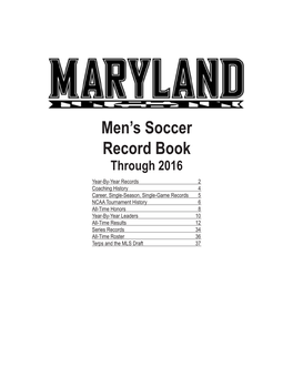 Men's Soccer Record Book