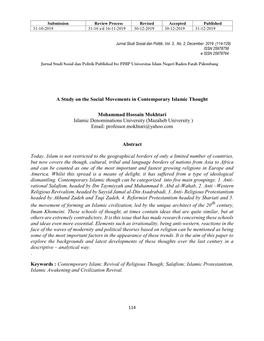 A Study on the Social Movements in Contemporary Islamic Thought