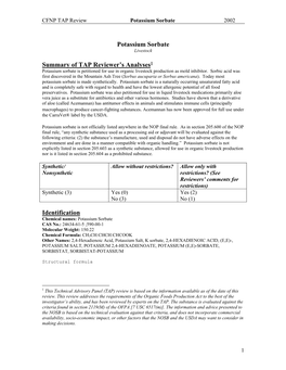 Potassium Sorbate 2002