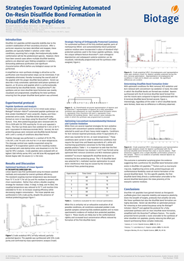 Strategies Toward Optimizing Automated On-Resin Disulfide Bond Formation in Disulfide Rich Peptides