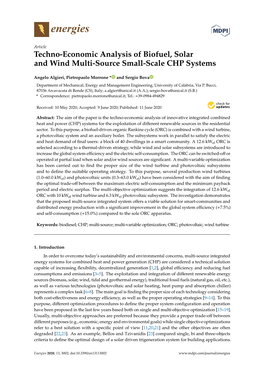 Techno-Economic Analysis of Biofuel, Solar and Wind Multi-Source Small-Scale CHP Systems