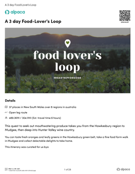 A 3 Day Food-Lover's Loop