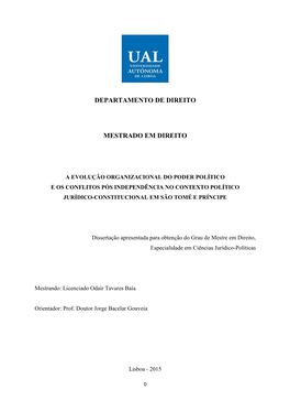 Departamento De Direito Mestrado Em Direito