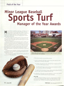 Minor League Baseball Sports Turf Manager of the Year Awards