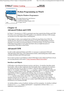 Python Programming on Win32: Chapter 12 Advanced Python and COM