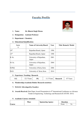 Faculty Profile