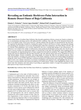 Revealing an Endemic Herbivore-Palm Interaction in Remote Desert Oases of Baja California