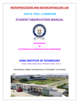 Student Observation Manual