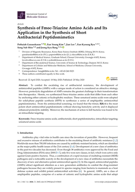 Synthesis of Fmoc-Triazine Amino Acids and Its Application in the Synthesis of Short Antibacterial Peptidomimetics