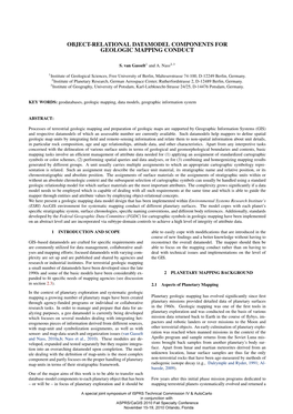 Object-Relational Datamodel Components for Geologic Mapping Conduct