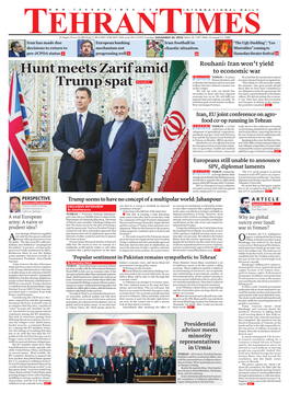 Hunt Meets Zarif Amid Trump Spat Ployment of the Retired