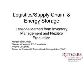 Logistics/Supply Chain & Energy Storage