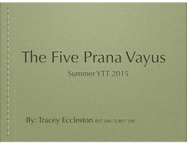 The Five Prana Vayus Summer YTT 2015