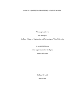 Effects of Lightning on Low-Frequency Navigation Systems