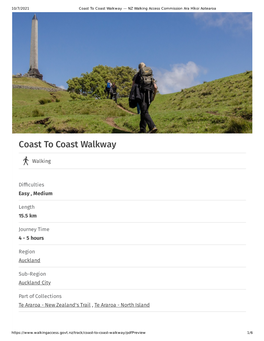 Coast to Coast Walkway — NZ Walking Access Commission Ara Hīkoi Aotearoa