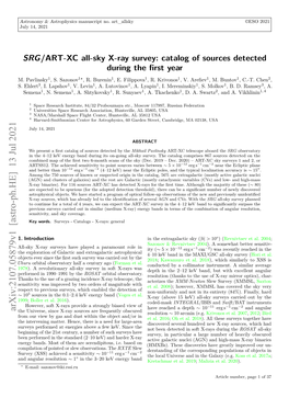 SRG/ART-XC All-Sky X-Ray Survey: Catalog of Sources Detected During the ﬁrst Year M