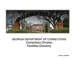 Corrections Division Facilities Directory