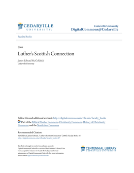 Luther's Scottish Connection James Edward Mcgoldrick Cedarville University