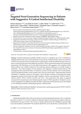 Targeted Next-Generation Sequencing in Patients with Suggestive X-Linked Intellectual Disability