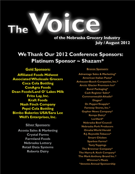 We Thank Our 2012 Conference Sponsors: Platinum Sponsor ~ Shazam*