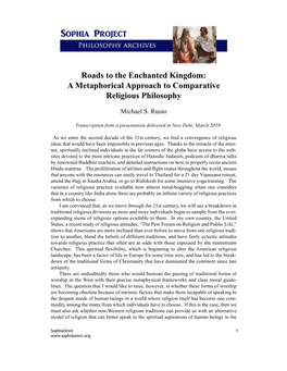 Roads to the Enchanted Kingdom: a Metaphorical Approach to Comparative Religious Philosophy